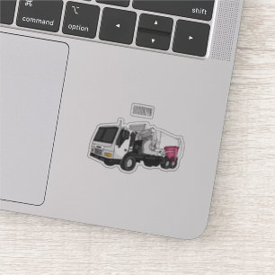 Garbage truck cartoon illustration