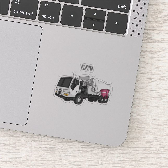 Garbage truck cartoon illustration (Detail)