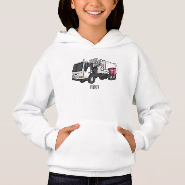 Garbage truck cartoon illustration (Front)