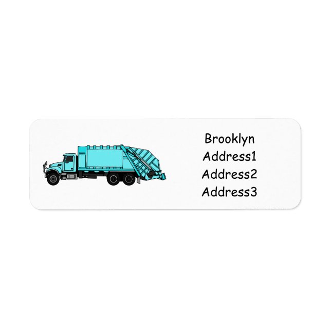 Garbage truck cartoon illustration (Front)