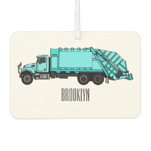 Garbage truck cartoon illustration air freshener