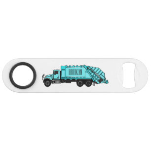Garbage truck cartoon illustration bar key
