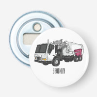 Garbage truck cartoon illustration