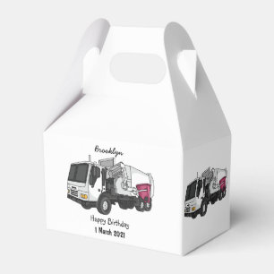 Garbage truck cartoon illustration favor box