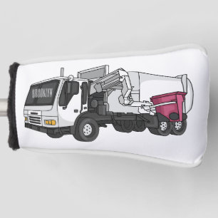 Garbage truck cartoon illustration golf head cover