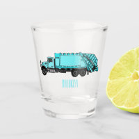 Garbage truck cartoon illustration
