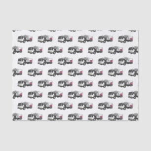 Garbage truck cartoon illustration tissue paper