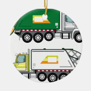 Garbage Truck Ceramic Ornament