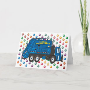 Garbage Truck Christmas Holiday Card