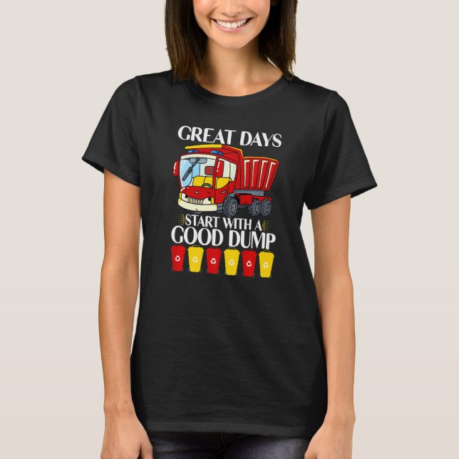 Garbage Truck Dump Trash Trucks Boys Toddlers Kids T-Shirt (Front)
