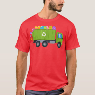 Garbage Truck Easter Day Funny Bunny Basket Eggs K T-Shirt