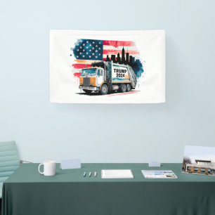 Garbage Truck For Trump Banner