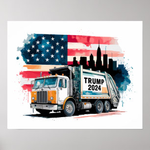 Garbage Truck For Trump Poster