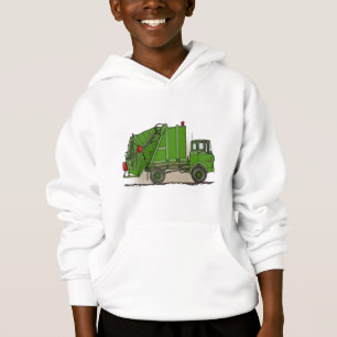 Garbage Truck Green Kids Hoodie