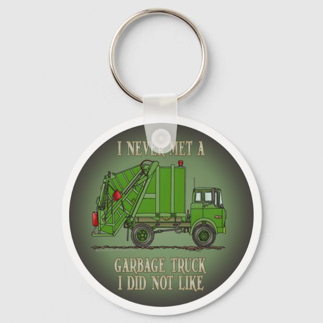 Garbage Truck Green Operator Quote Key Chain (Front)