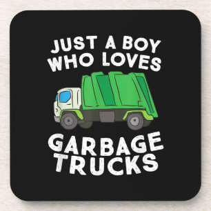 Garbage Truck Just A Boy Who Loves Garbage Trucks Coaster