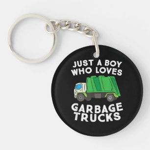 Garbage Truck Just A Boy Who Loves Garbage Trucks Keychain