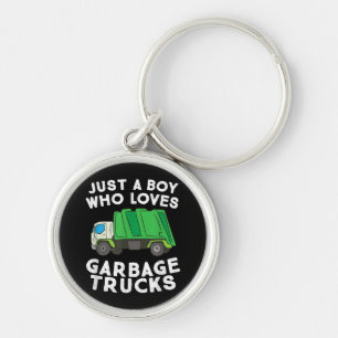 Garbage Truck Just A Boy Who Loves Garbage Trucks Keychain