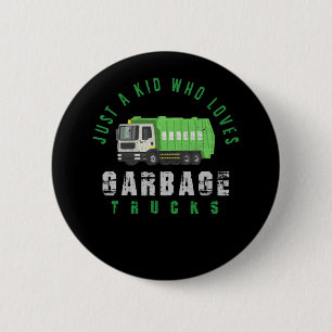 Garbage Truck Kids Boys Recycling Truck 2 Inch Round Button