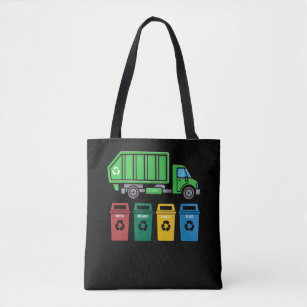 Garbage Truck Kids Boys Recycling Truck Tote Bag