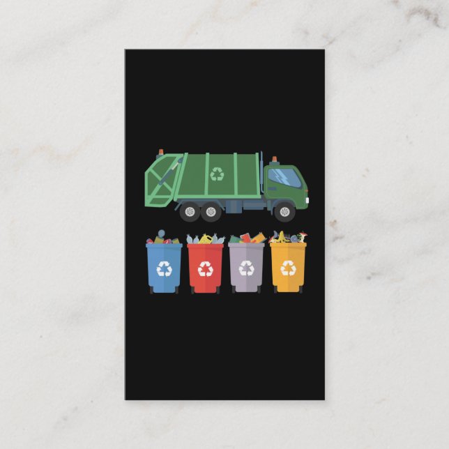 Garbage Truck Kids Trash Recycling Business Card (Front)