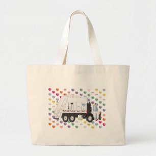 Garbage Truck Love Large Tote Bag