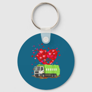 Garbage Truck Lover Heart Shape Artwork Keychain