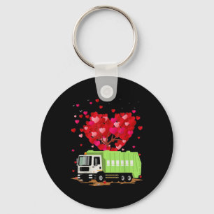 Garbage Truck Lover Heart Shape Keychain