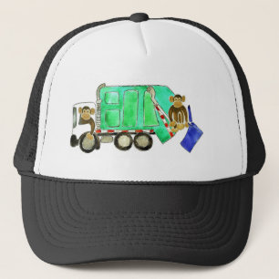 Garbage Truck Monkey Trucker Hat