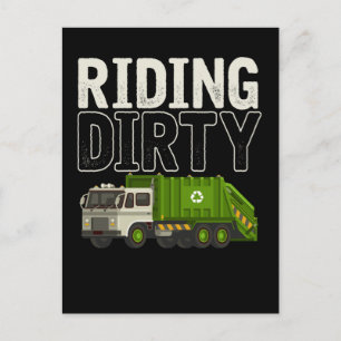 Garbage Truck Quote Garbage Day Trash Trucker Postcard