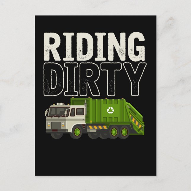 Garbage Truck Quote Garbage Day Trash Trucker Postcard (Front)