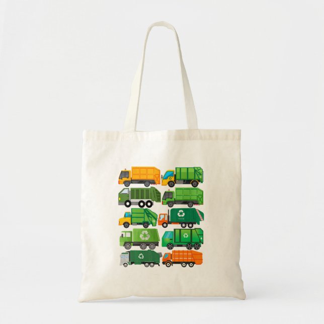 Garbage Truck Recycling Day Trash Waste Separation Tote Bag (Front)
