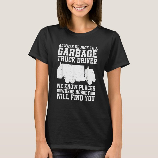 Garbage Truck Recycling Trash Truck Garbage Day Se T-Shirt (Front)