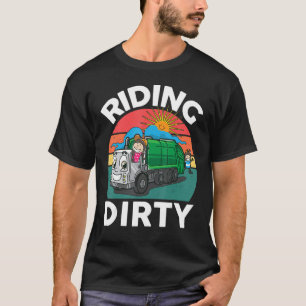 Garbage Truck-Shirt Riding-Dirty Kid Boy Toddler F T-Shirt