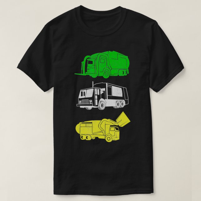 Garbage Truck Trash Day Tee  City Waste Disposal D (Design Front)