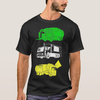 Garbage Truck Trash Day Tee City Waste Disposal D