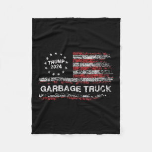 Garbage Truck - Trump Supporter Garbage Trump 2024 Fleece Blanket