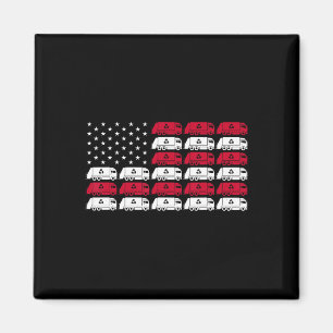 Garbage Truck Usa American Flag Patriotic Men Wome Magnet