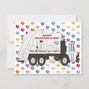 Garbage Truck Valentines Holiday Card