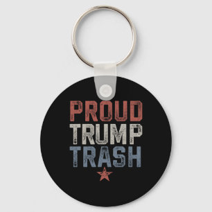 Garbage Trump Trash Trump 2024 Vintage Proud Trump Keychain