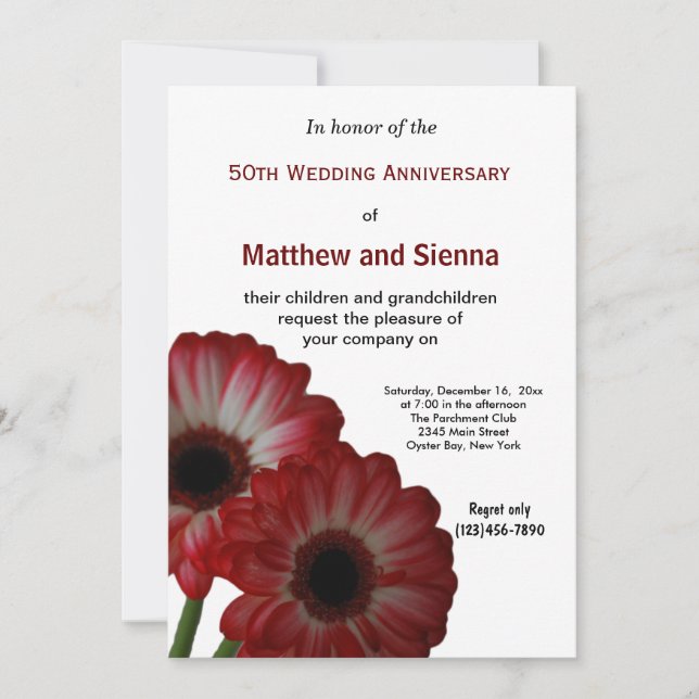 Garbera Anniversary Invitation (Front)