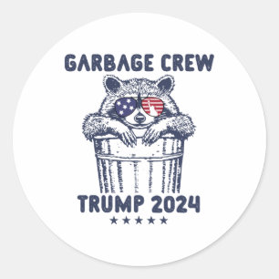 Garbyge Crew Trump Garge Man In Trash Truck Electi Classic Round Sticker