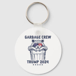 Garbyge Crew Vote Trump 2024 Funny Republican Racc Keychain
