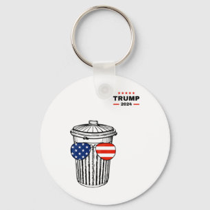 Garbyge For Trump 2024 Garge Truck Trash Can Vote Keychain