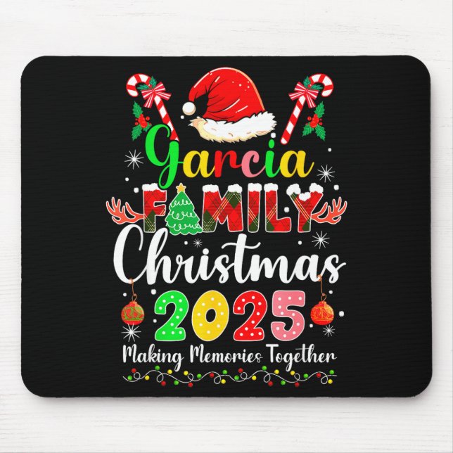 Garcia Family Christmas 2025 Matching Santa Hat Xm Mouse Pad (Front)