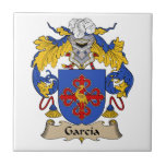 Garcia Family Crest Tile<br><div class="desc">Spanish Surname * Garcia * family shield Decorative Tile. The background is transparent so you can choose a colour that fits your decor, just click Customize It right below the image. Is your name of Spanish origin? We can research your name for you and provide a Tile, Shirt or other...</div>