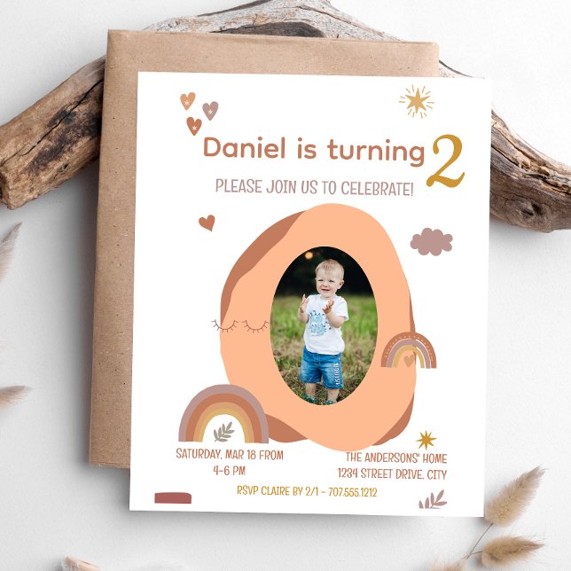 Garçon 2e carte d'invitation avec photo (Créateur téléchargé)