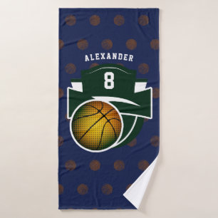 Garçon Ado Basketball Sports Green Navy Nom blanc