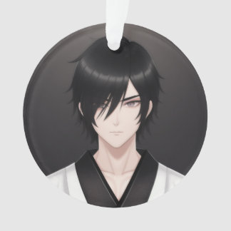 Garçon Anime aux Cheveux Foncés en Tenue Tradition