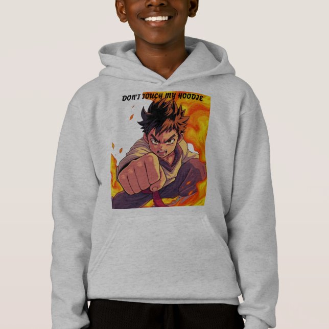 Garçon avec flammes ne touchez pas mon Sweat - shi (Devant)